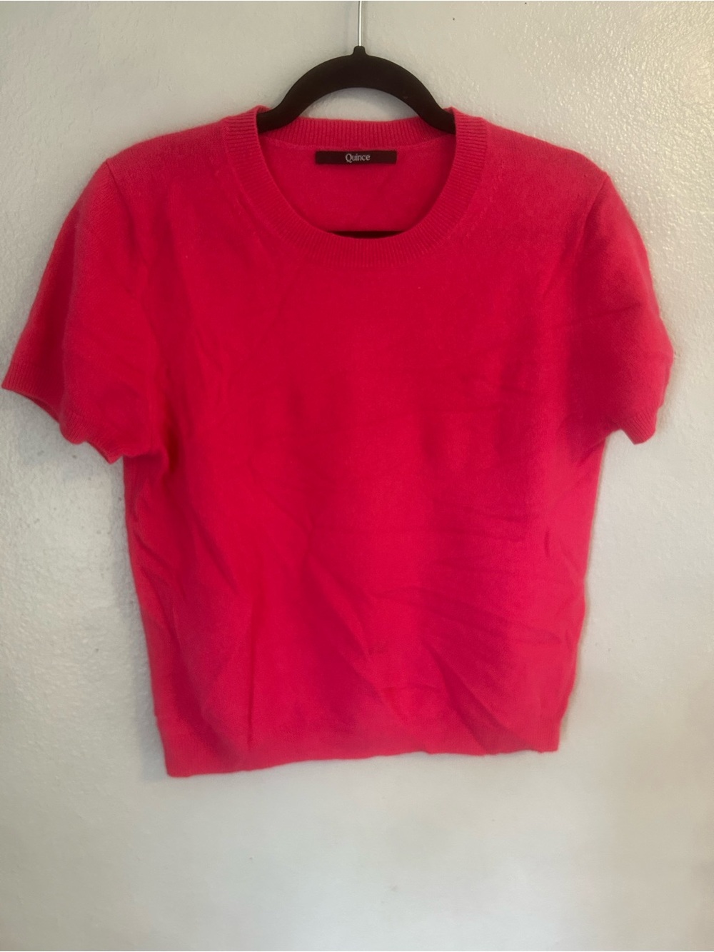Quince pink 100% cashmere tee